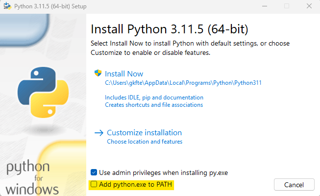 Instalação Python